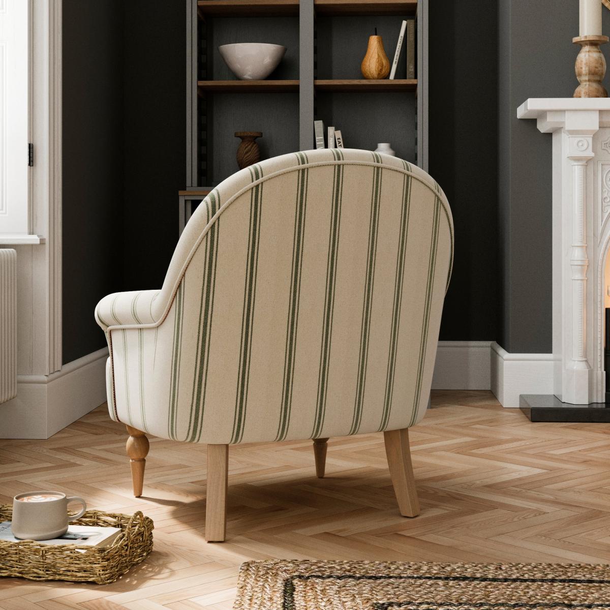 Petit Terracotta Folkstone Stripe Armchair – image 2