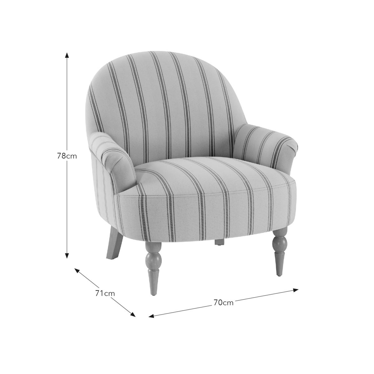 Petit Terracotta Folkstone Stripe Armchair – image 8