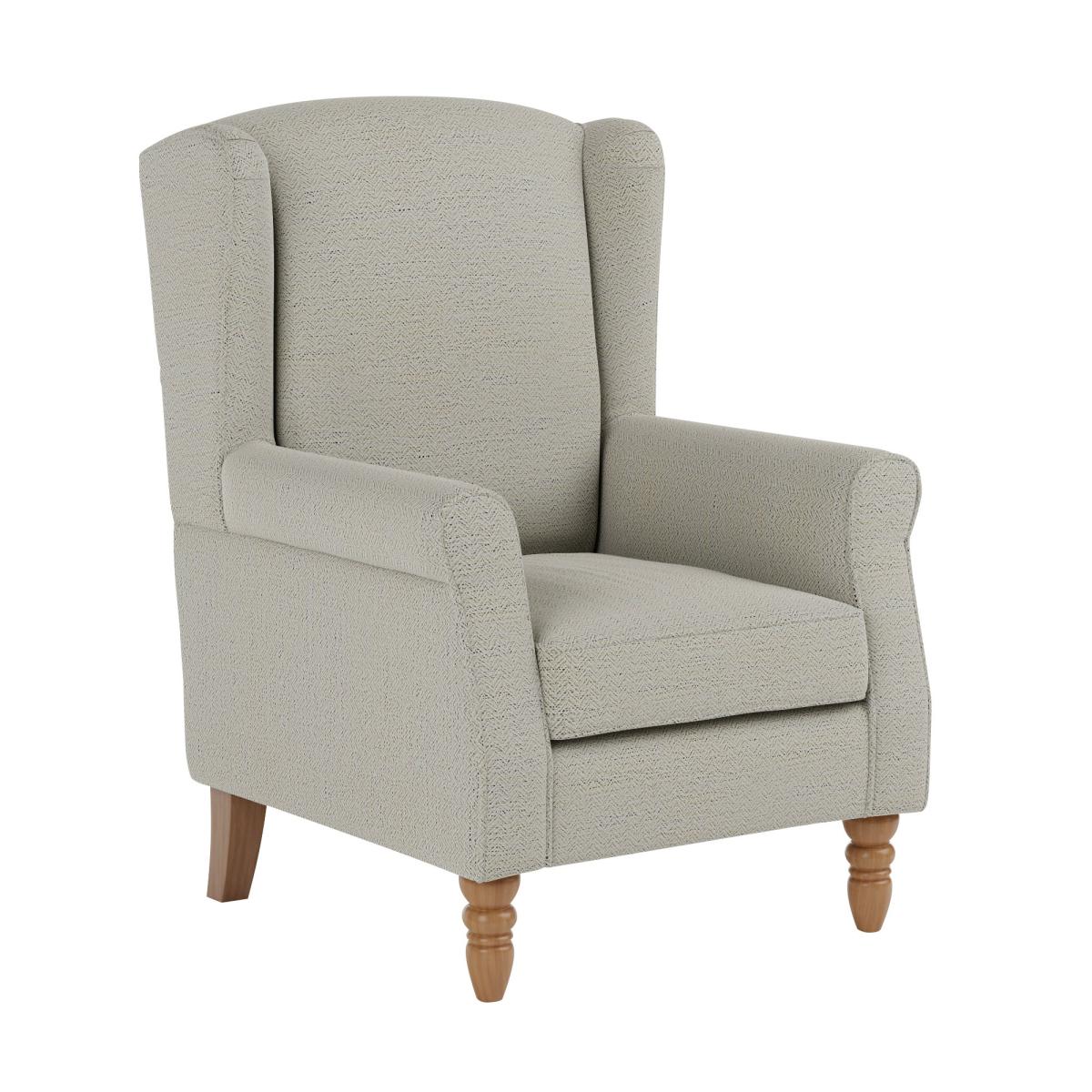 Oswald Grey Herringbone Armchair Grey – image 2