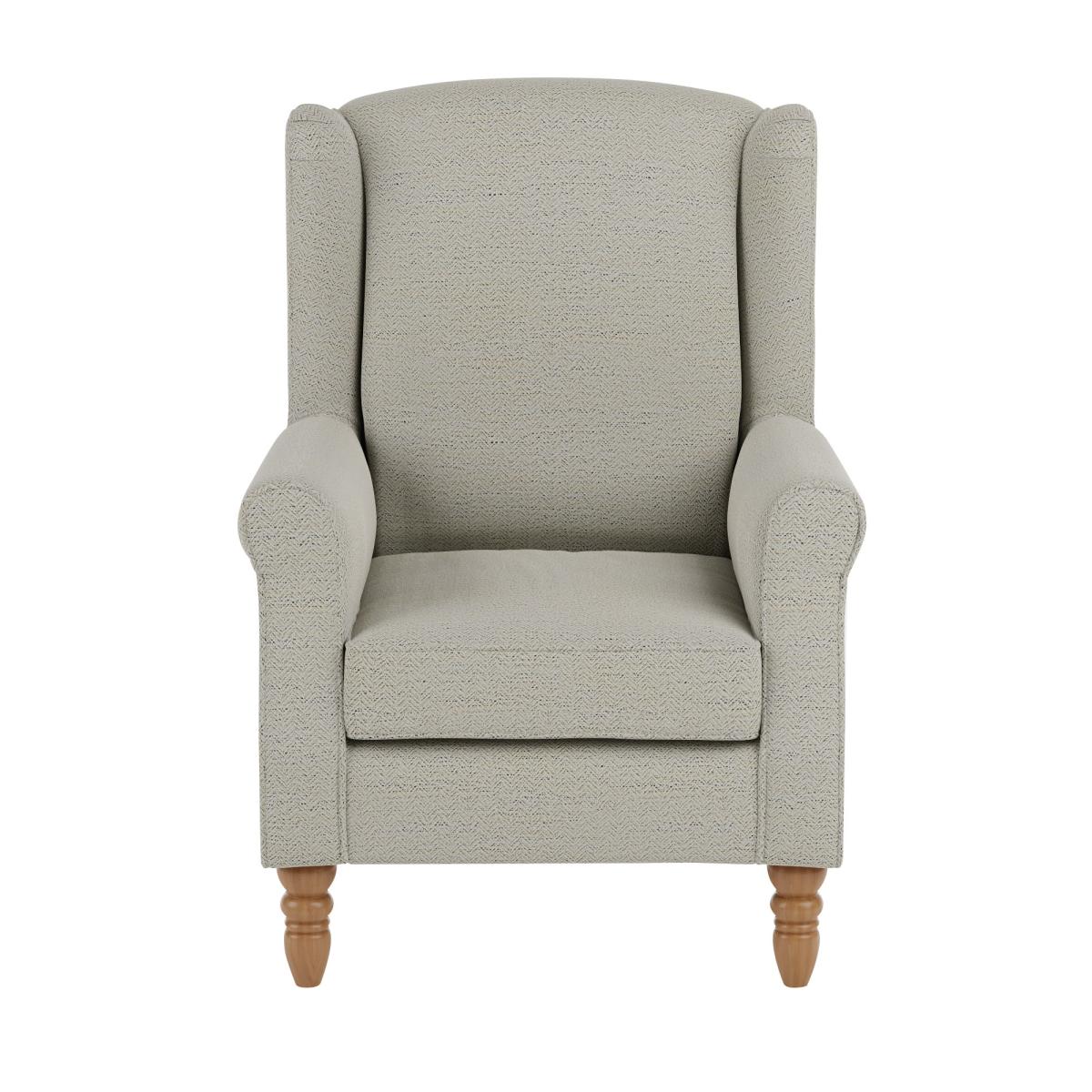Oswald Grey Herringbone Armchair Grey – image 3