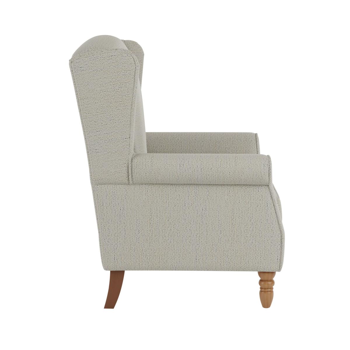 Oswald Grey Herringbone Armchair Grey – image 4