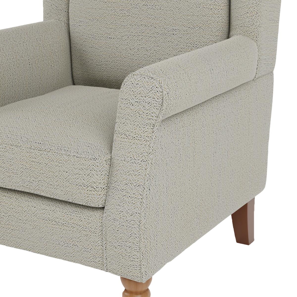 Oswald Grey Herringbone Armchair Grey – image 7