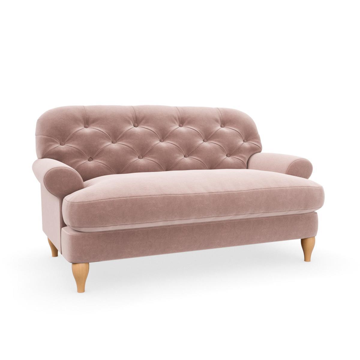 Canterbury Luxury Velvet Snuggle Chair Luxury Velvet Peach Blush – image 2
