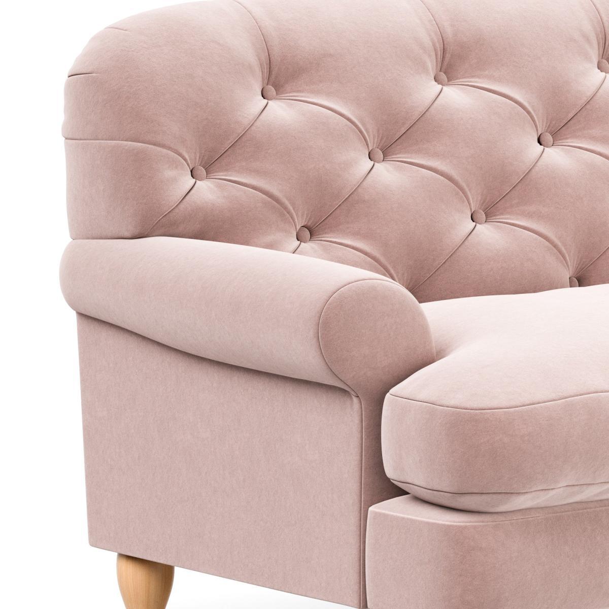 Canterbury Luxury Velvet Snuggle Chair Luxury Velvet Peach Blush – image 7