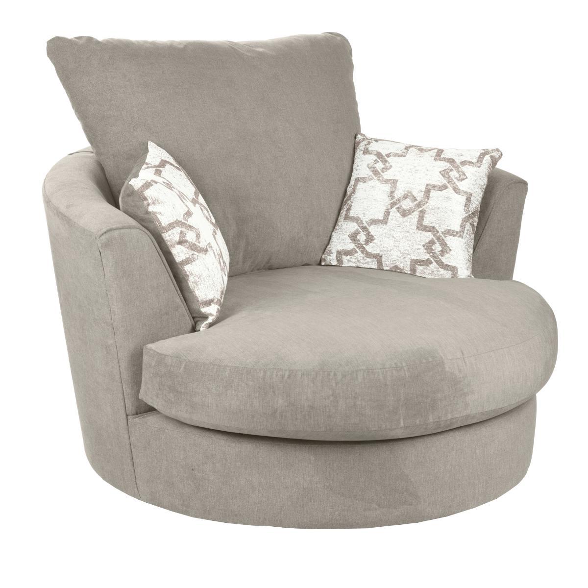Washington Fabric Swivel Chair Stone – image 4