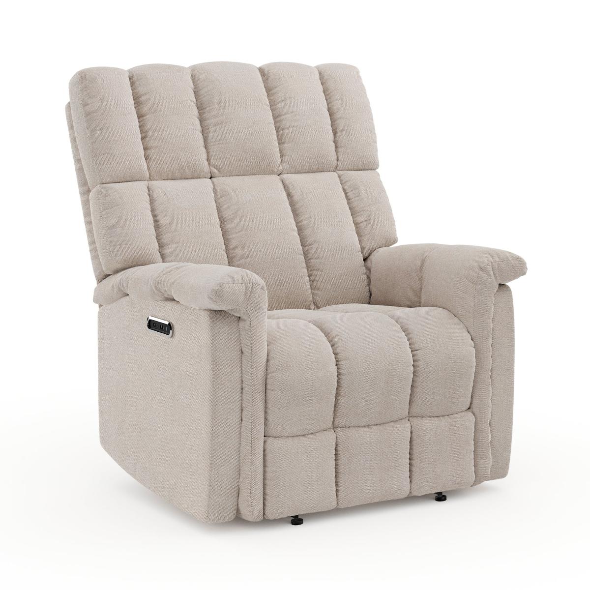 Spencer Chenille Power Recliner Armchair, Natural Natural – image 5