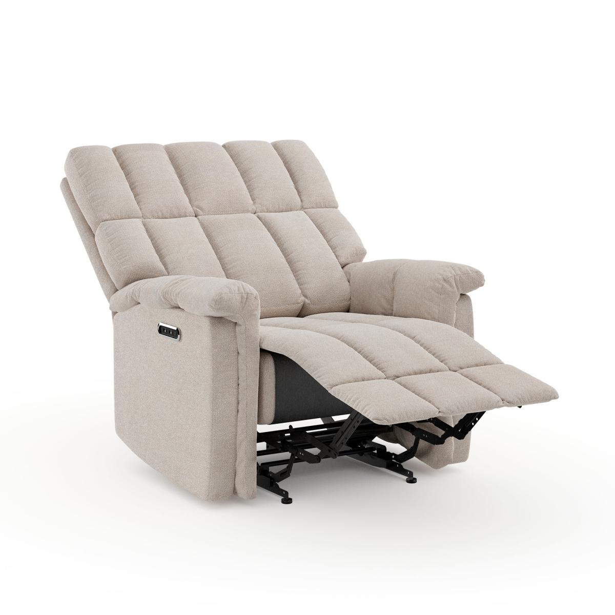 Spencer Chenille Power Recliner Armchair, Natural Natural – image 6