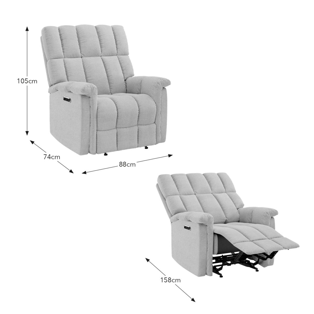 Spencer Chenille Power Recliner Armchair, Natural Natural – image 8