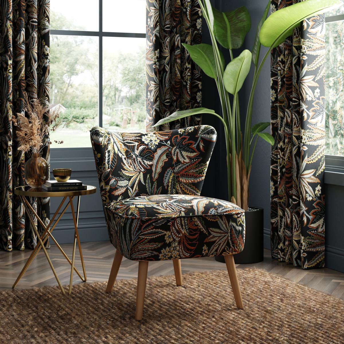 Eliza Woven Jacquard Tahiti Print Occasional Chair MultiColoured – image 2
