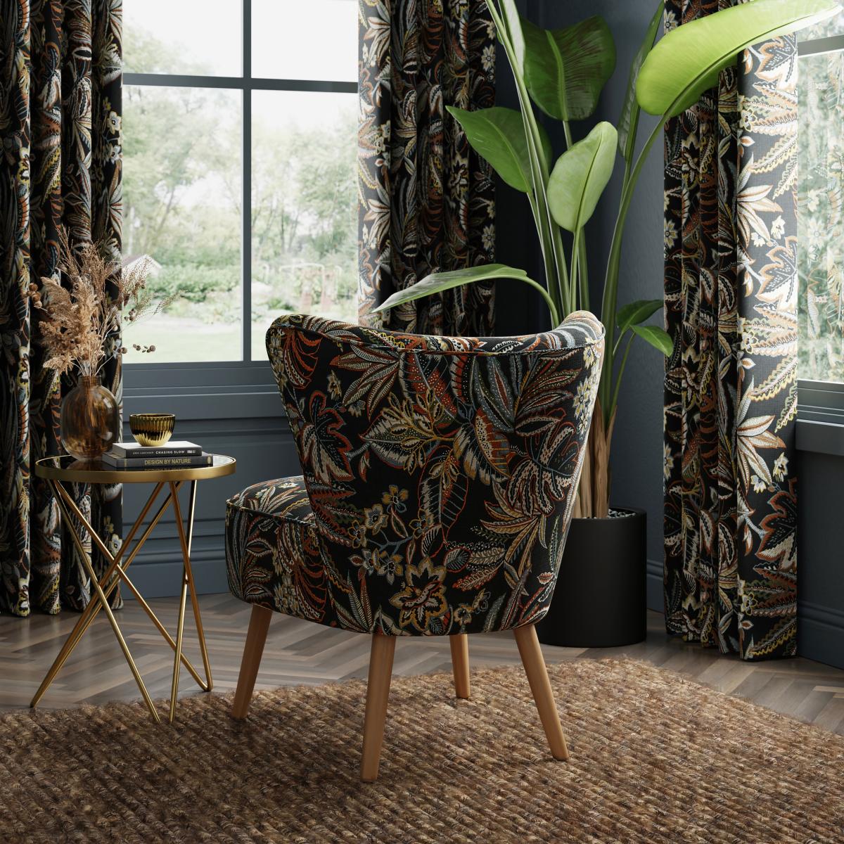 Eliza Woven Jacquard Tahiti Print Occasional Chair MultiColoured – image 3