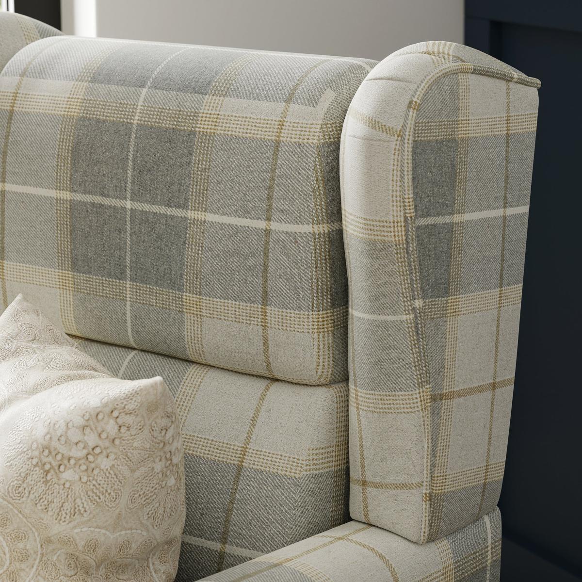 Oswald Padded Pushback Check Armchair Grey – image 5
