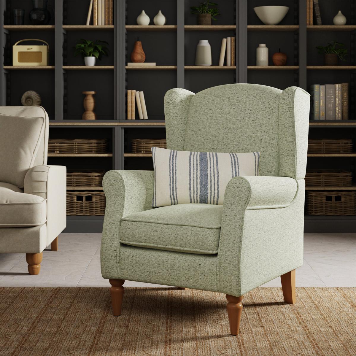 Oswald Self Assembly Herringbone Chair Green – image 1
