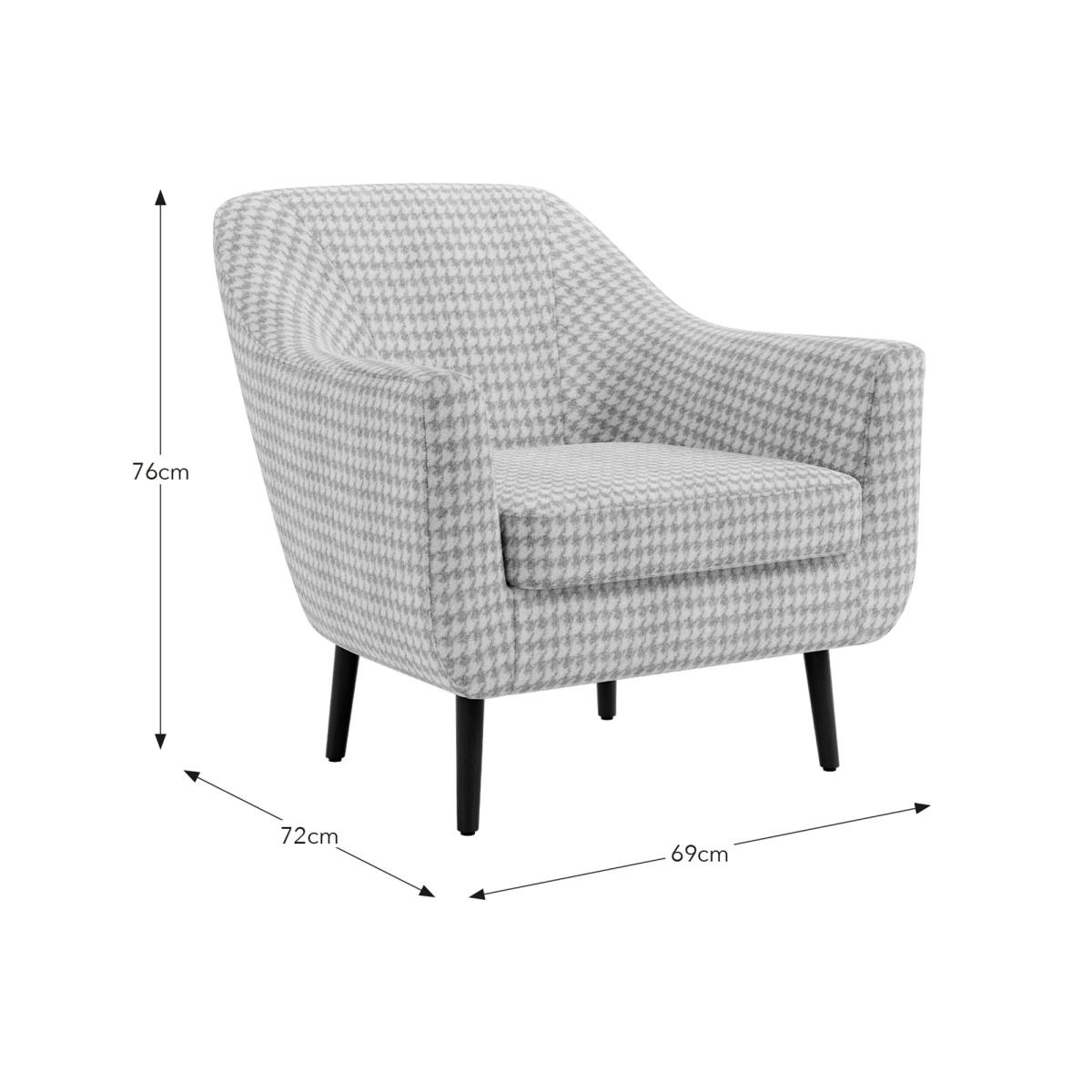 Eddie Natural Dogtooth Boucle Tub Chair Dogtooth Boucle – image 8