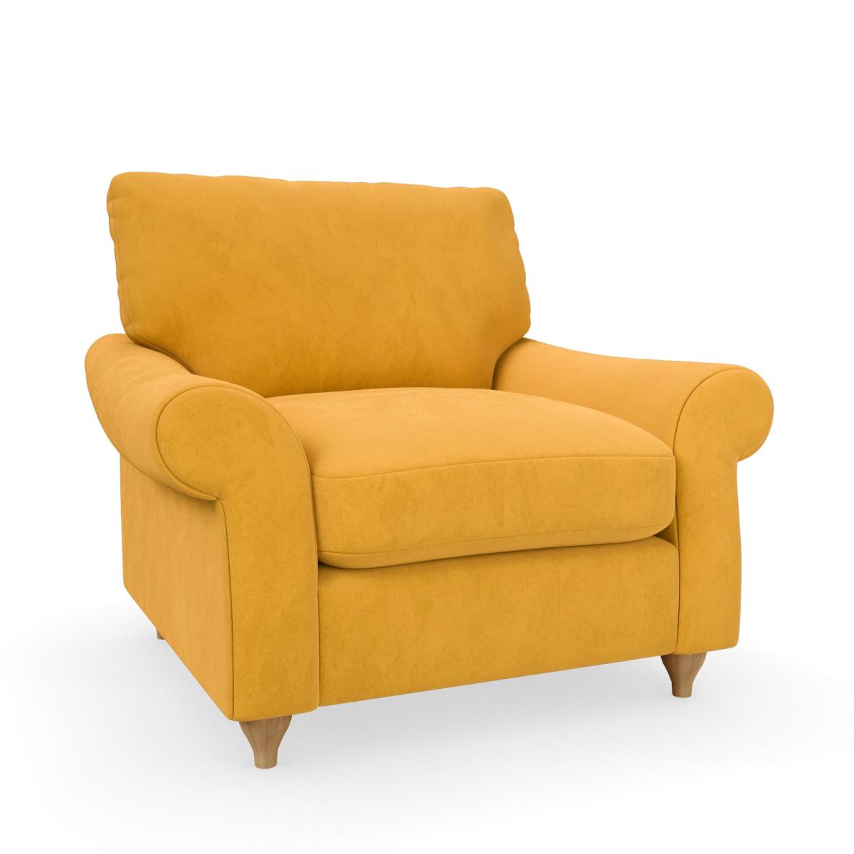 Salisbury Luxury Velvet Armchair Luxury Velvet Old Gold – image 2