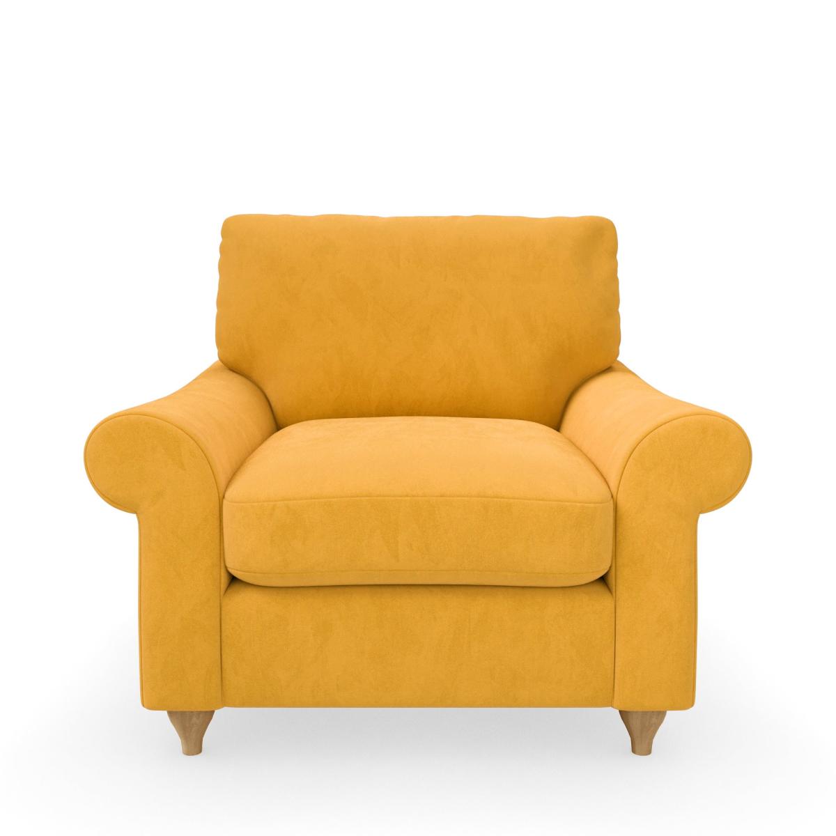 Salisbury Luxury Velvet Armchair Luxury Velvet Old Gold – image 3