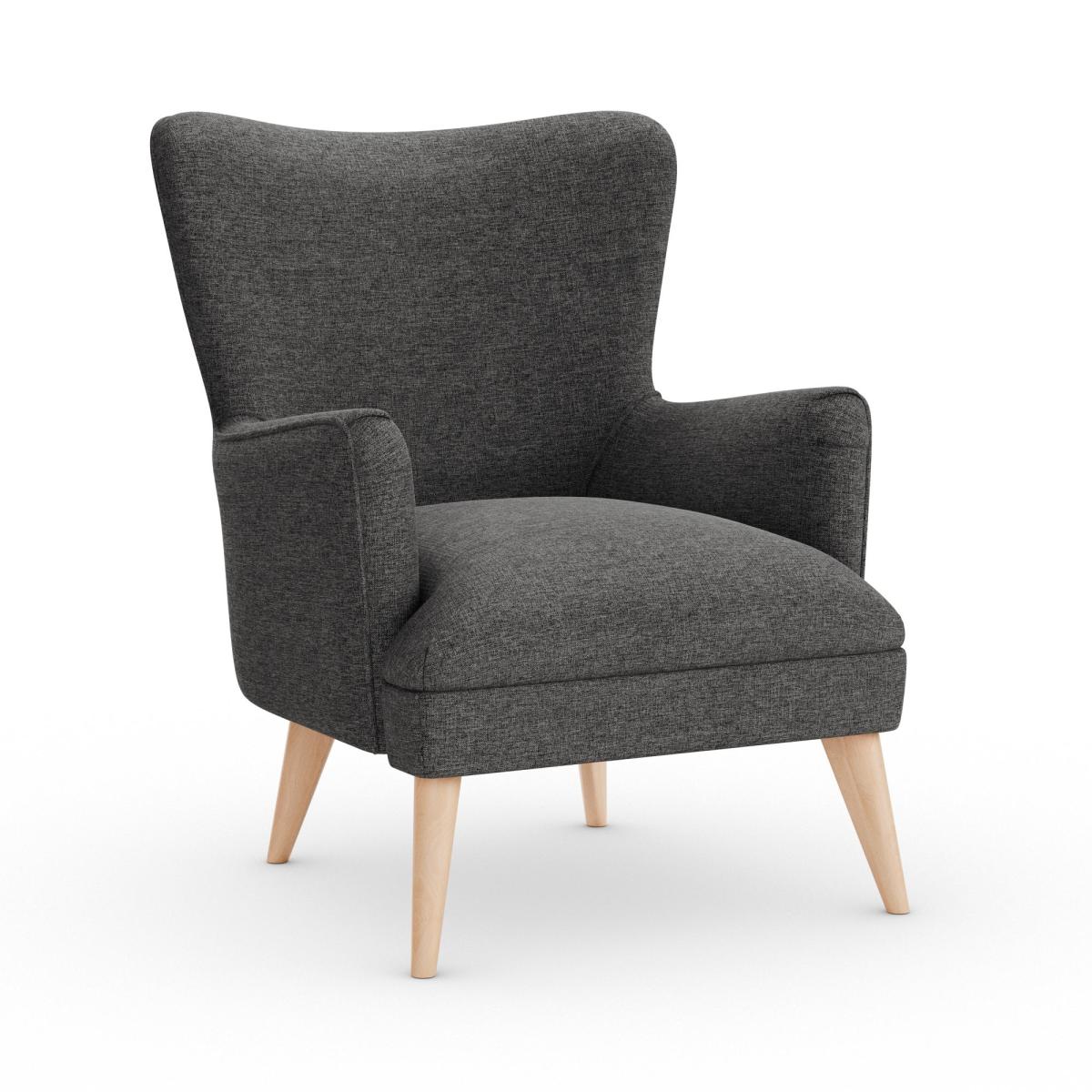 Marlow Wing Chair Tonal Weave Charcoal – image 2
