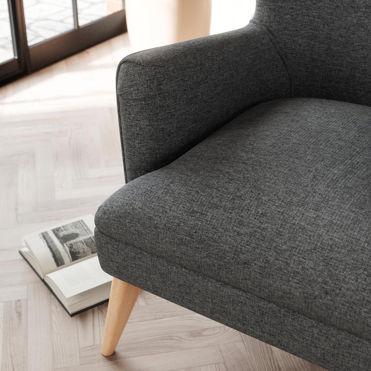 Marlow Wing Chair Tonal Weave Charcoal – image 5