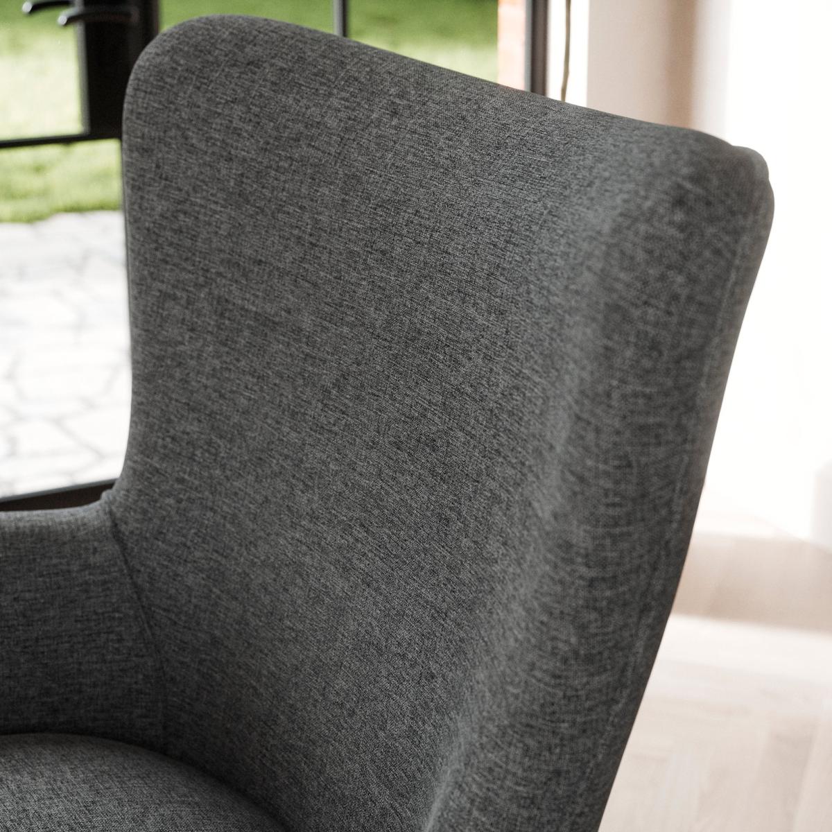 Marlow Wing Chair Tonal Weave Charcoal – image 6