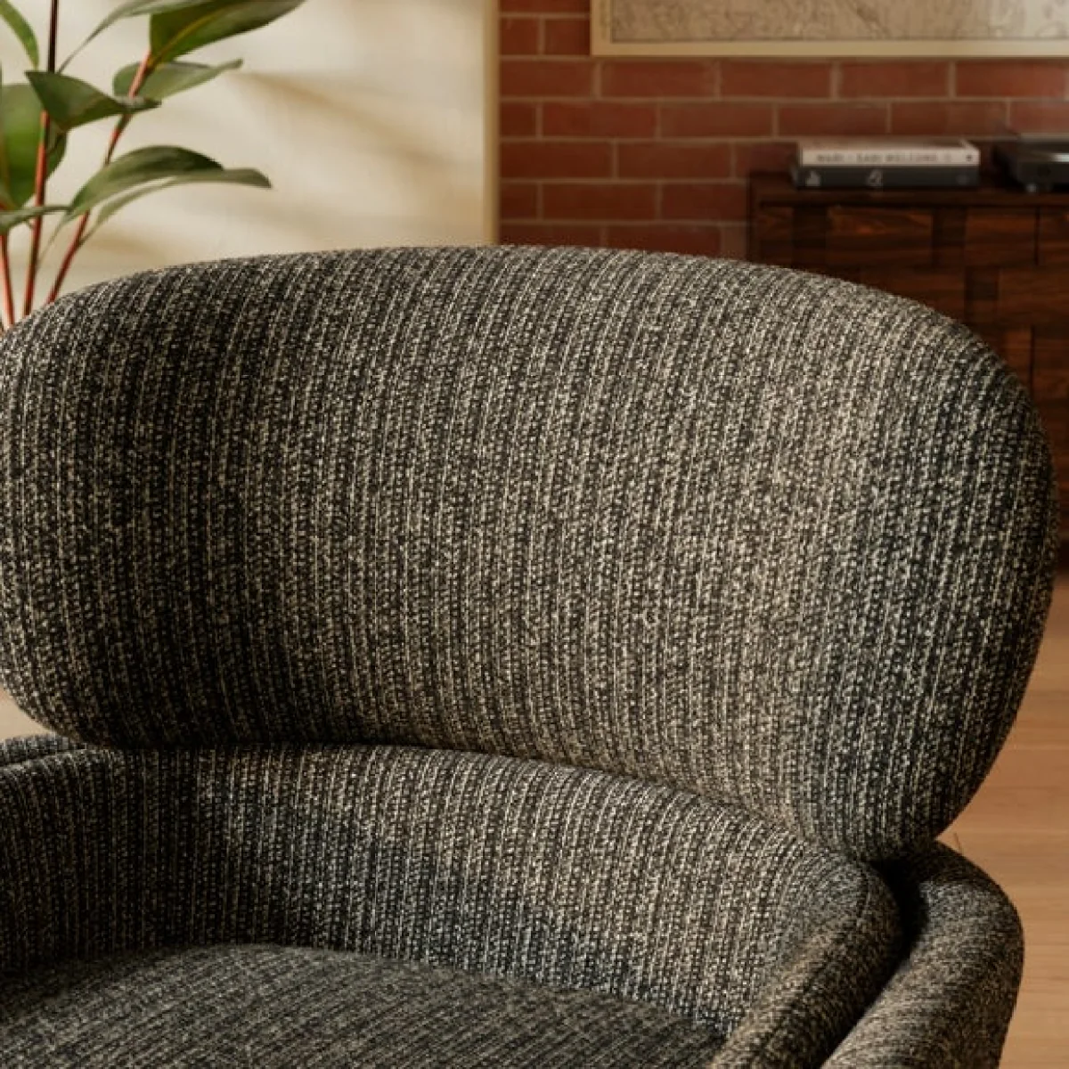 Pelham Woolly Boucle Striped Wing Armchair – image 3