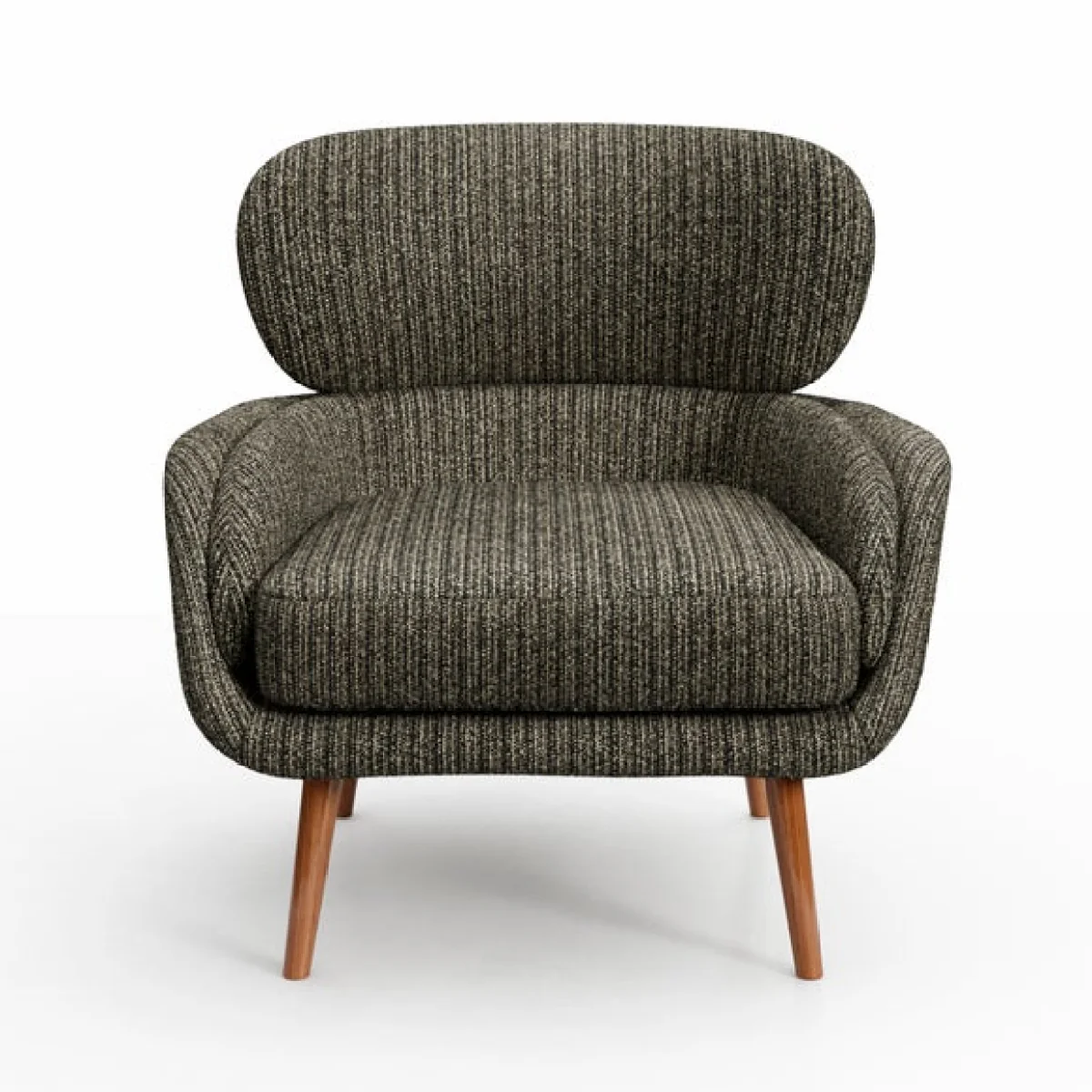 Pelham Woolly Boucle Striped Wing Armchair – image 7