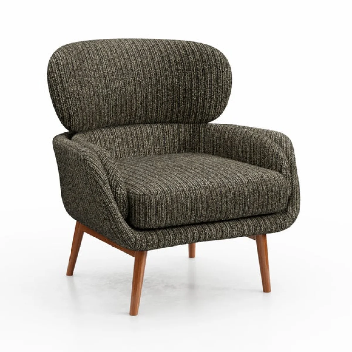 Pelham Woolly Boucle Striped Wing Armchair – image 8