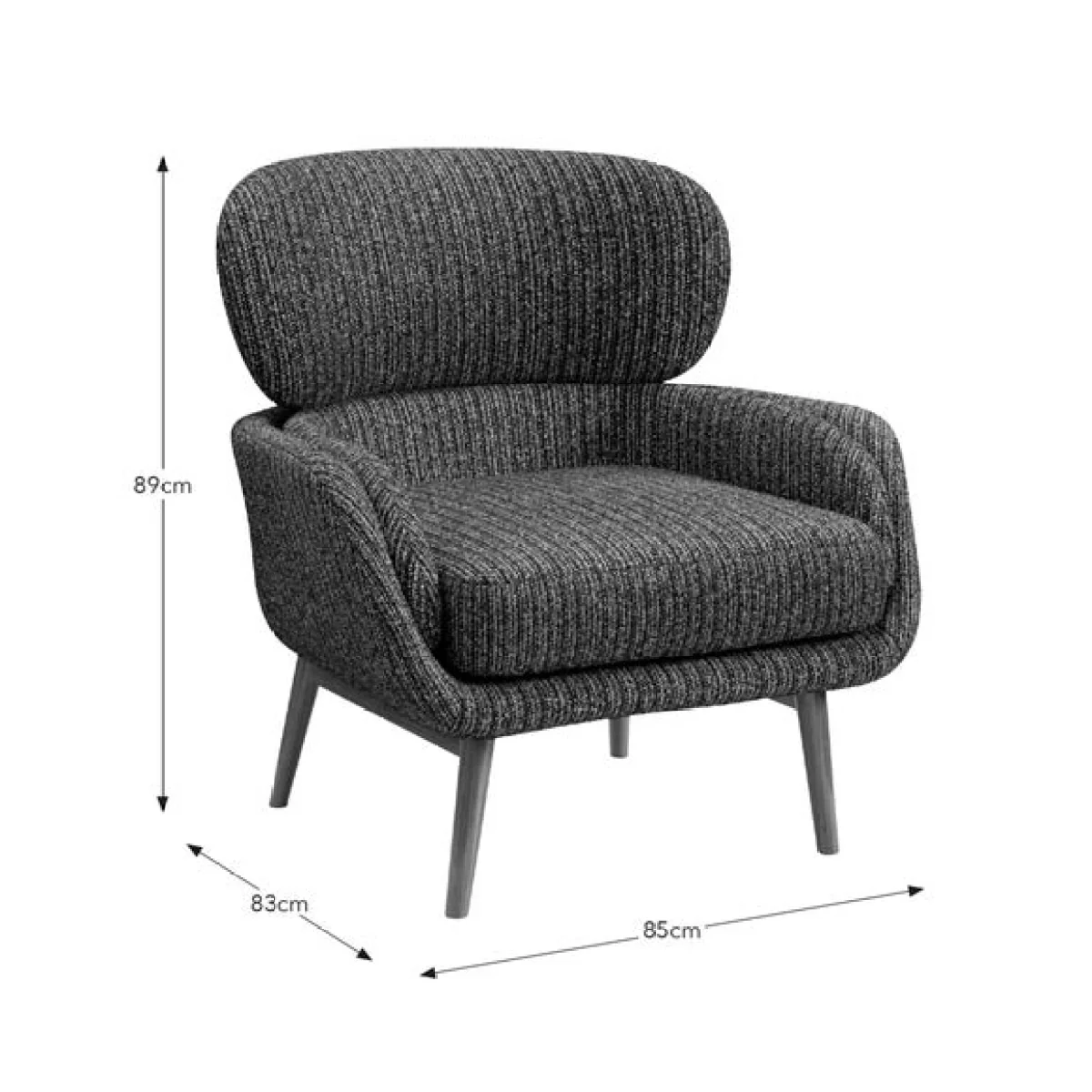 Pelham Woolly Boucle Striped Wing Armchair – image 9