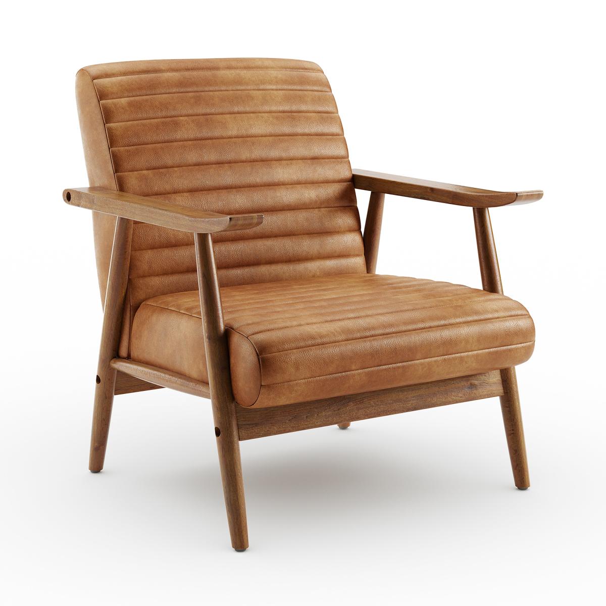 Quinn Faux Leather Chair Tan Tan