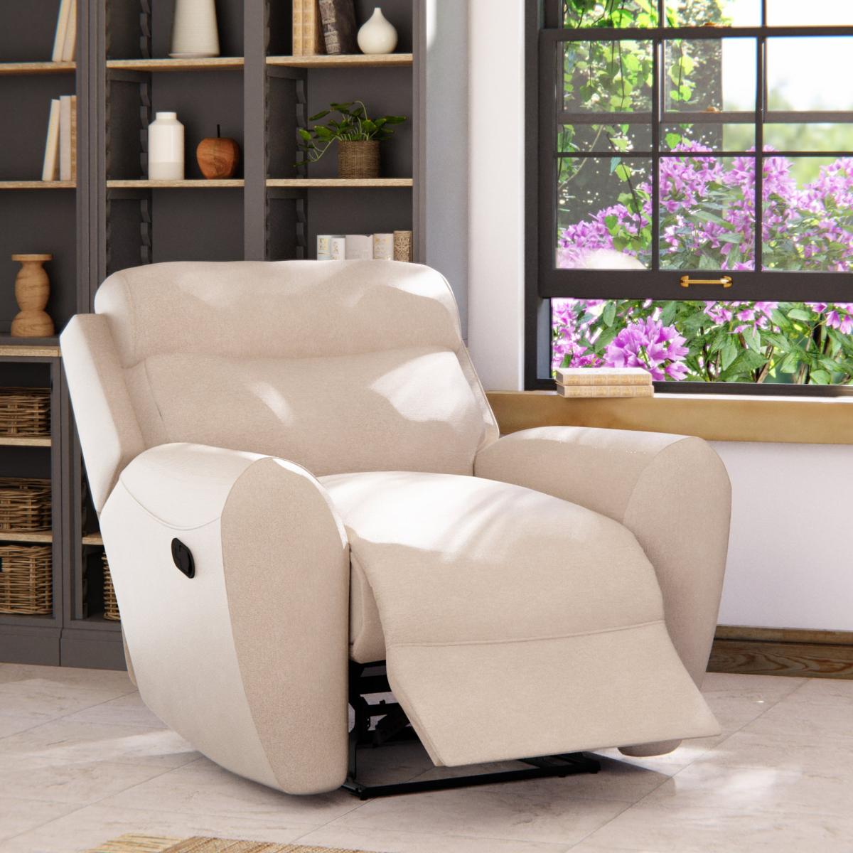 Wareham Manual Recliner Armchair Chenille Sand – image 2