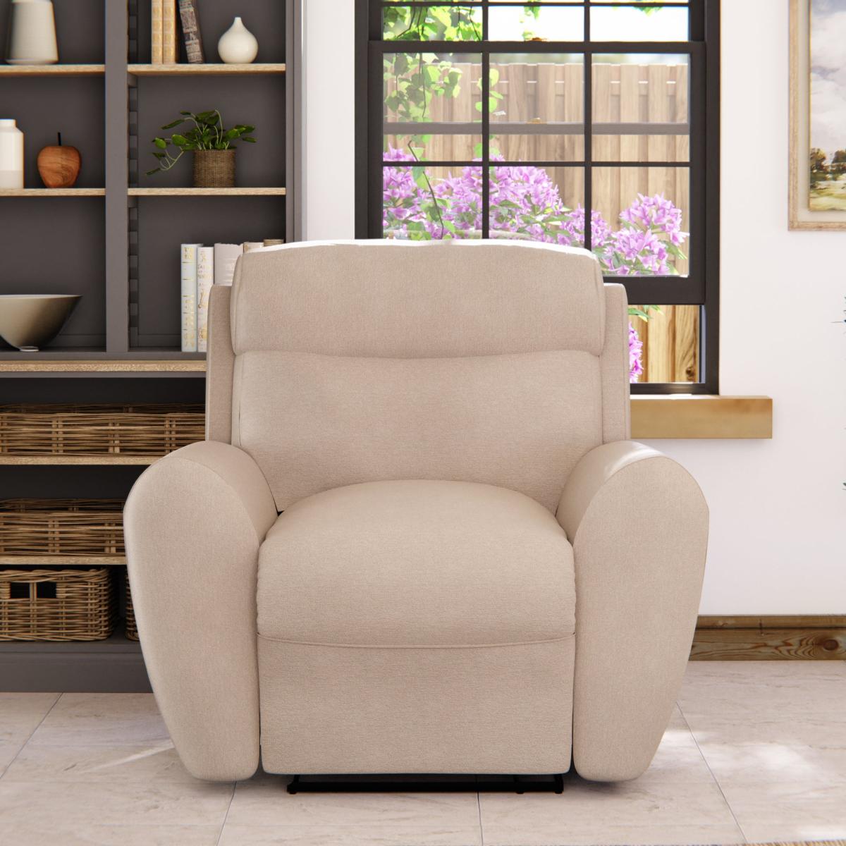 Wareham Manual Recliner Armchair Chenille Sand – image 3