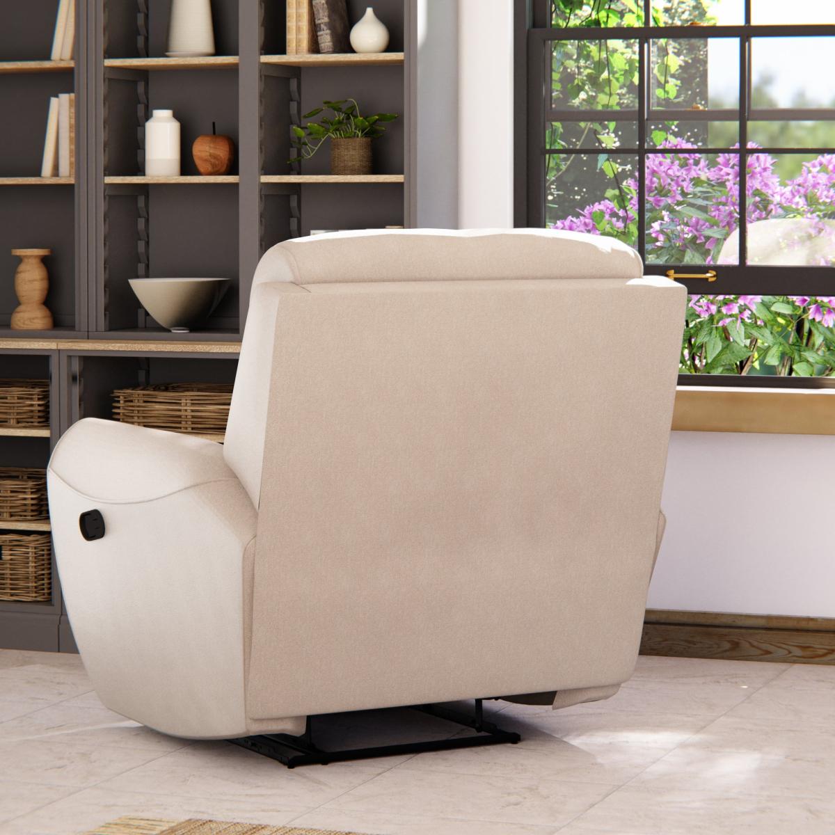 Wareham Manual Recliner Armchair Chenille Sand – image 5