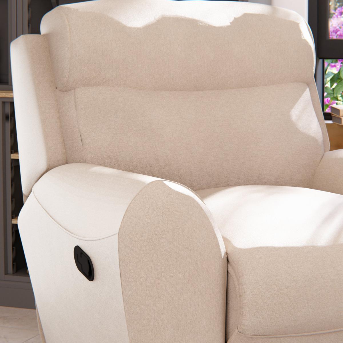 Wareham Manual Recliner Armchair Chenille Sand – image 6
