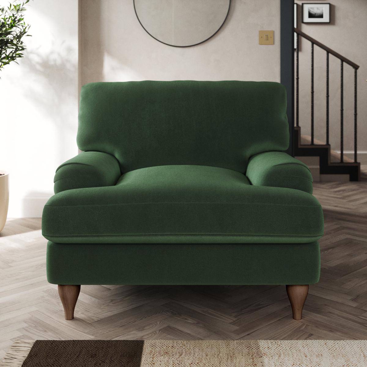 Darwin Armchair Cosy Velvet Bottle Green – image 1