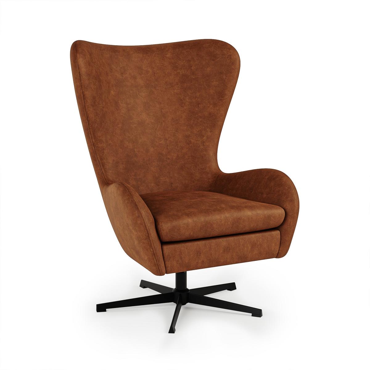 Kuvert Faux Leather Swivel Chair Tan Brown – image 2