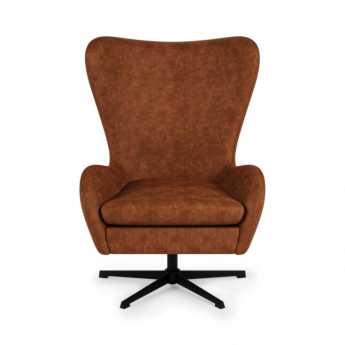 Kuvert Faux Leather Swivel Chair Tan Brown – image 3