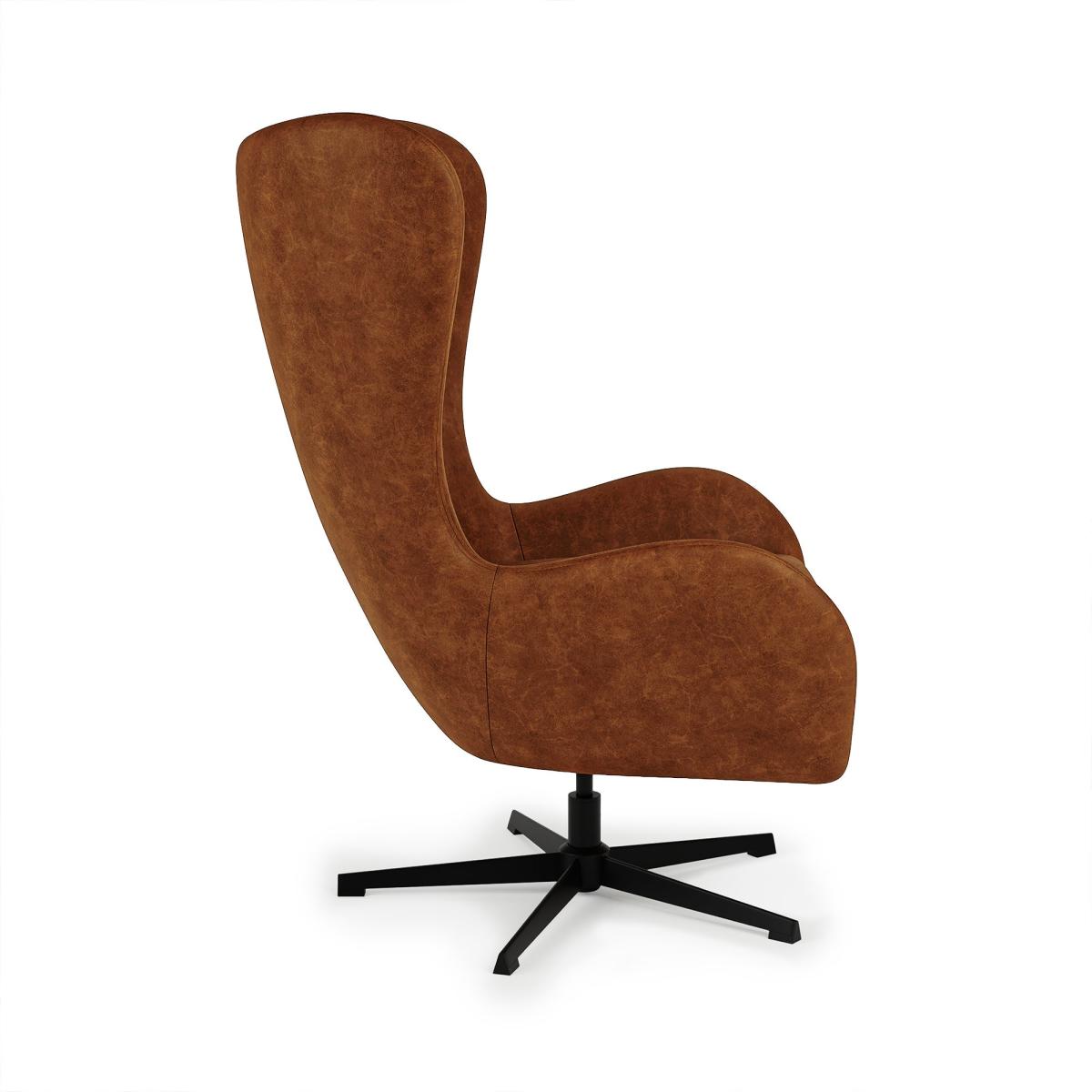 Kuvert Faux Leather Swivel Chair Tan Brown – image 4