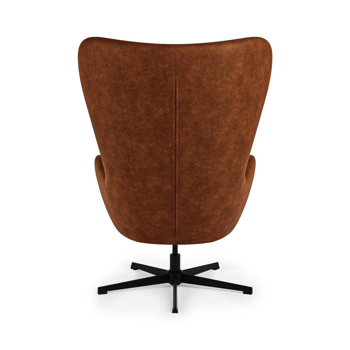 Kuvert Faux Leather Swivel Chair Tan Brown – image 5