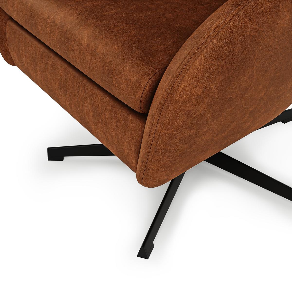 Kuvert Faux Leather Swivel Chair Tan Brown – image 6