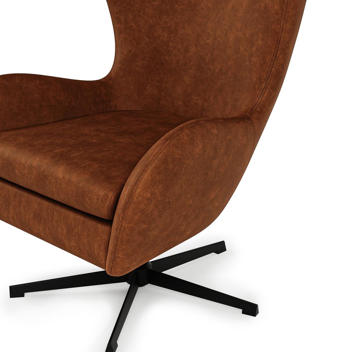 Kuvert Faux Leather Swivel Chair Tan Brown – image 7