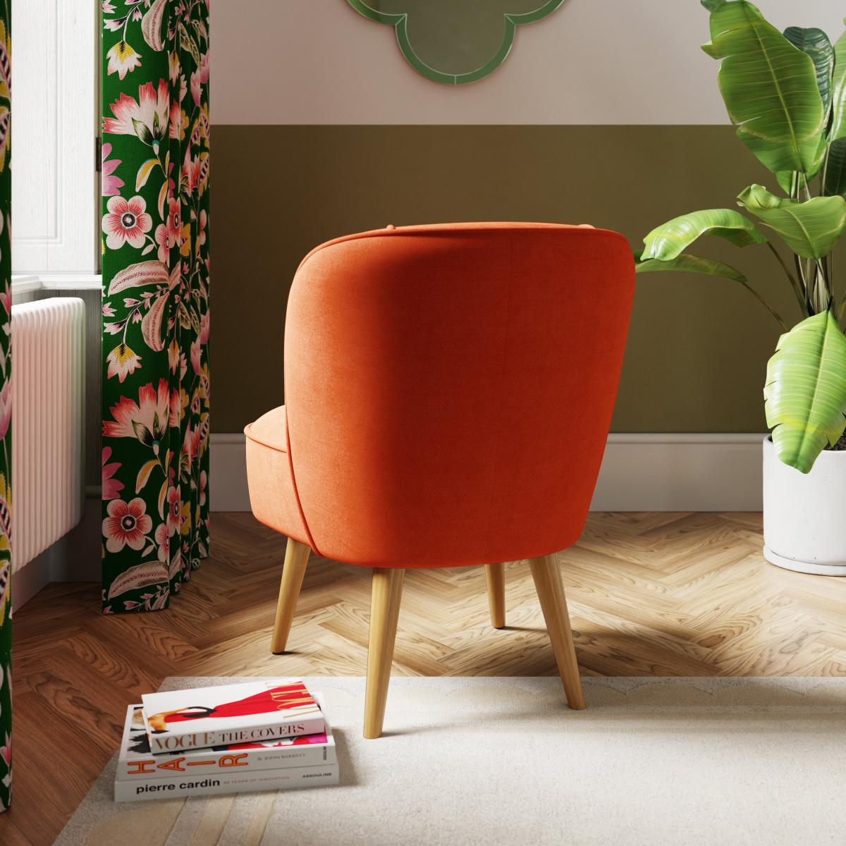 Elsie Velvet Cocktail Chair, Ginger Ginger – image 5