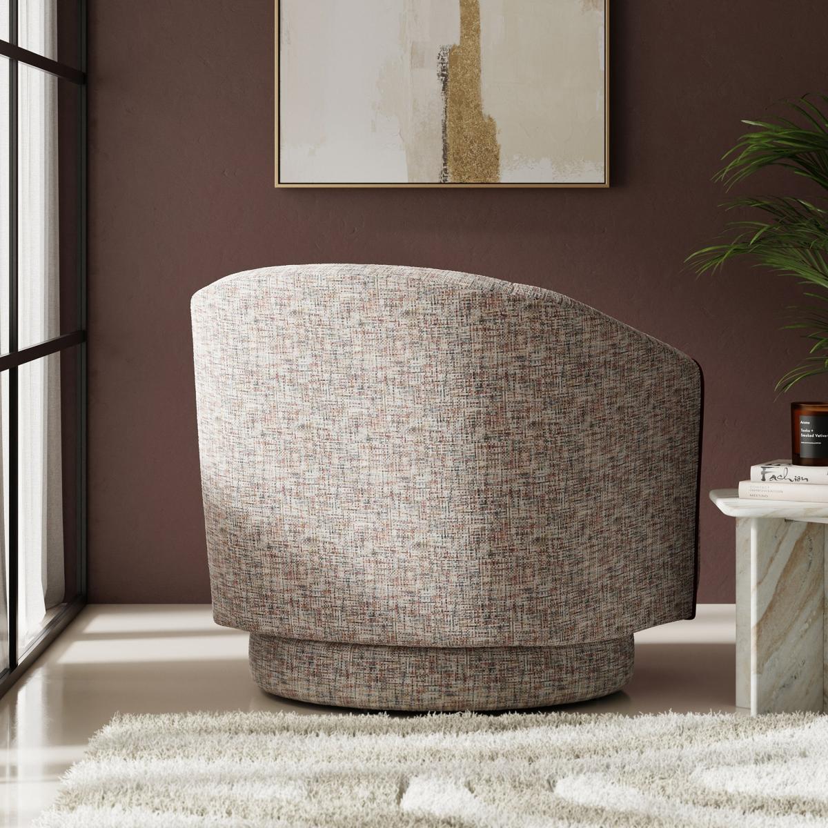 Carmen Chenille Curved Swivel Chair – image 3