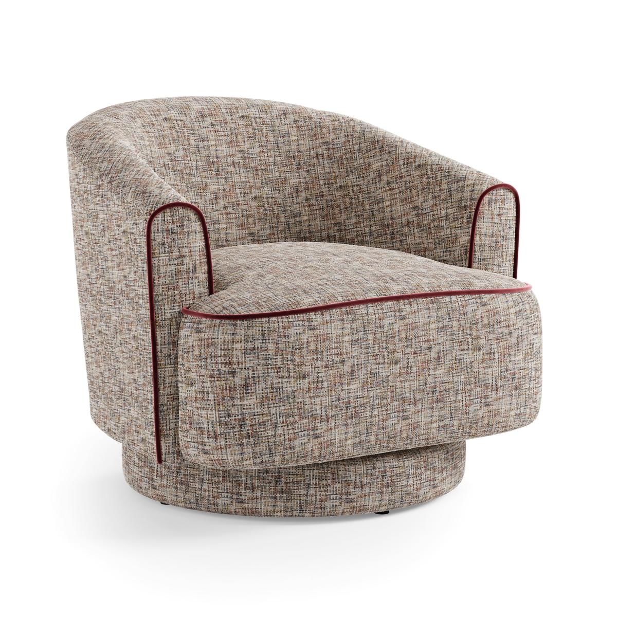 Carmen Chenille Curved Swivel Chair – image 7