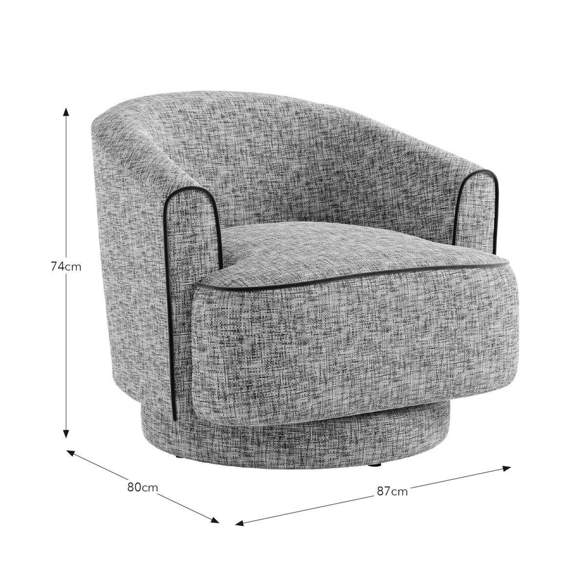 Carmen Chenille Curved Swivel Chair – image 9
