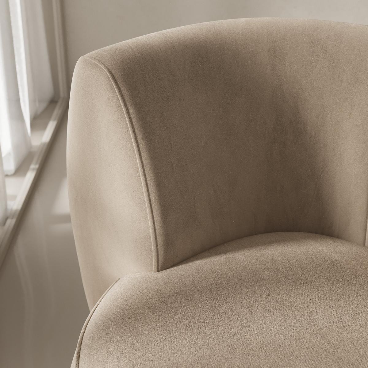 Lozenge Swivel Occasional Chair Velvet Mink – image 3