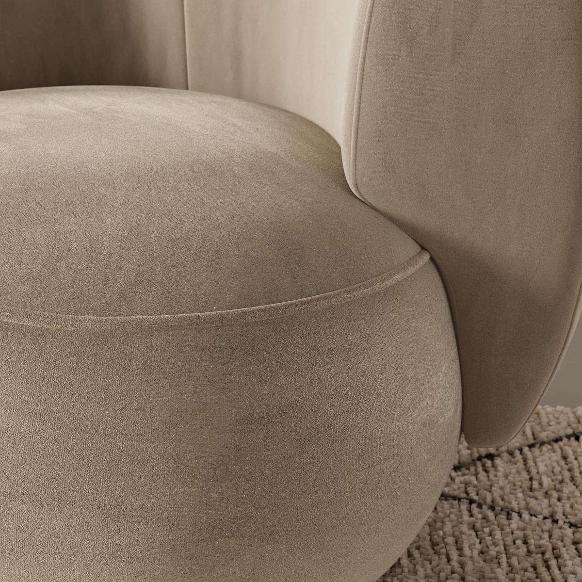 Lozenge Swivel Occasional Chair Velvet Mink – image 4