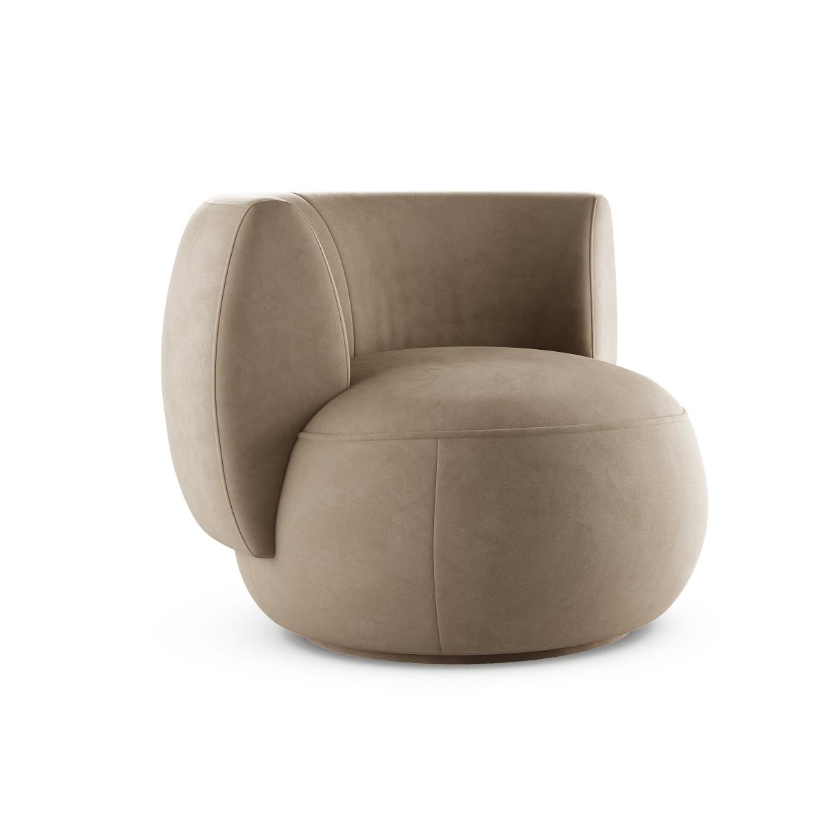 Lozenge Swivel Occasional Chair Velvet Mink – image 6