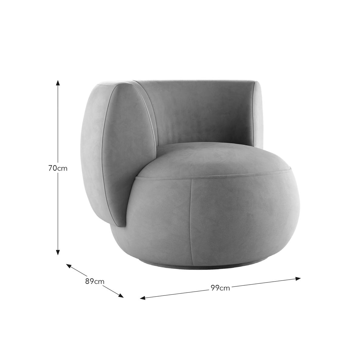Lozenge Swivel Occasional Chair Velvet Mink – image 8