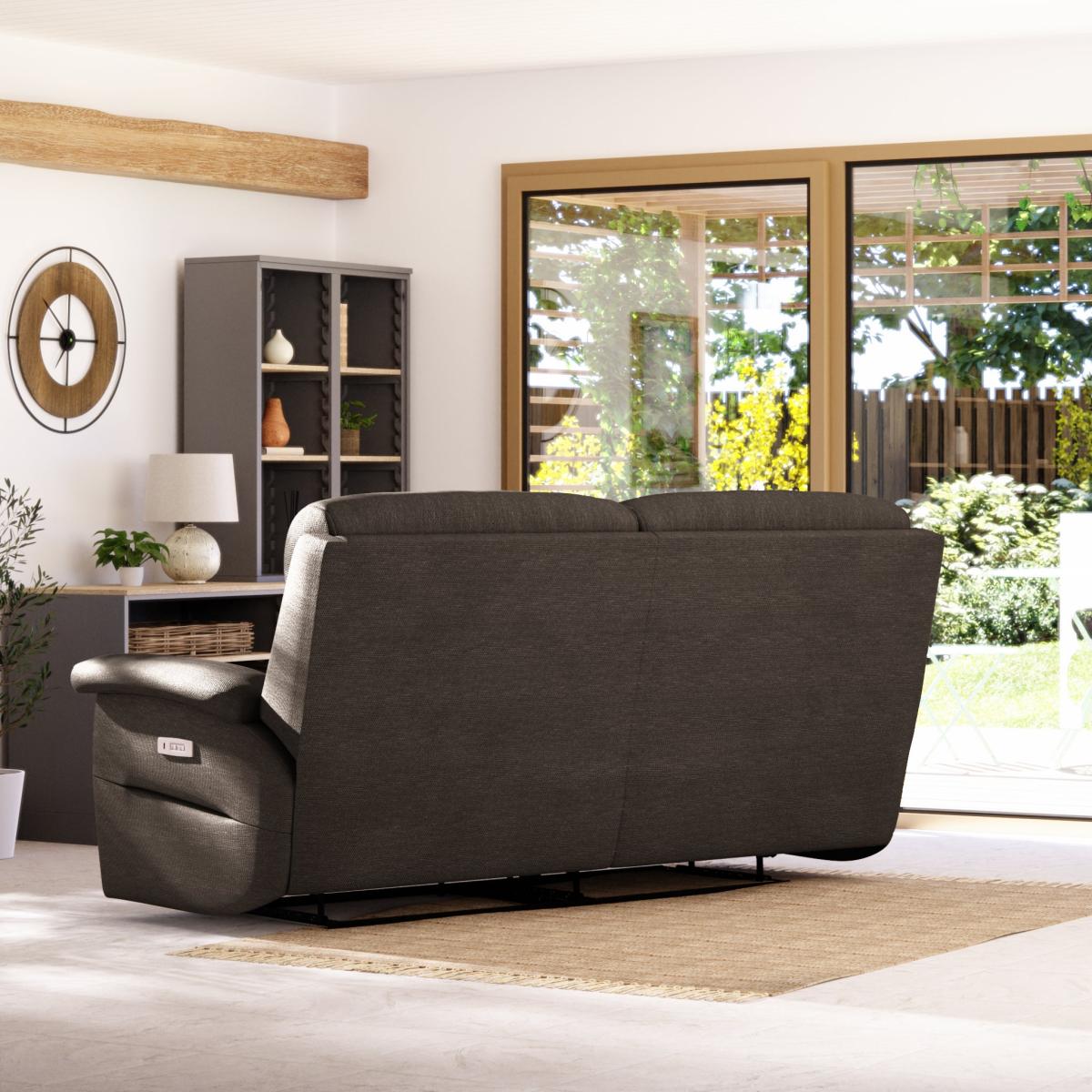 Lulworth 3 Seater Power Recliner Sofa Honeycomb Chenille Coco – image 5