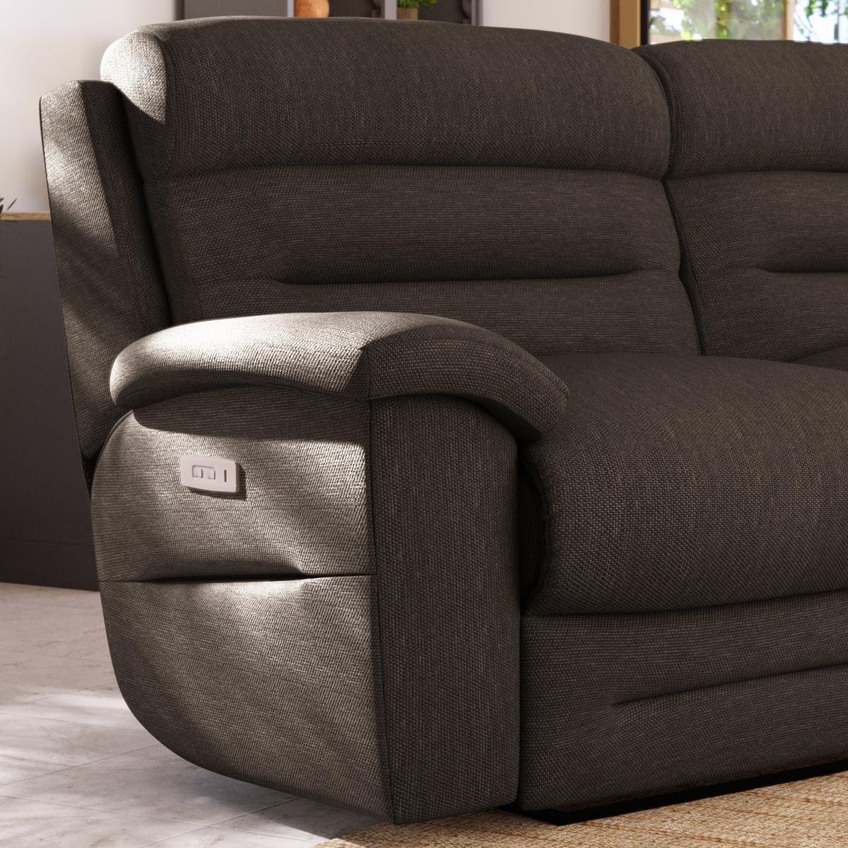 Lulworth 3 Seater Power Recliner Sofa Honeycomb Chenille Coco – image 6