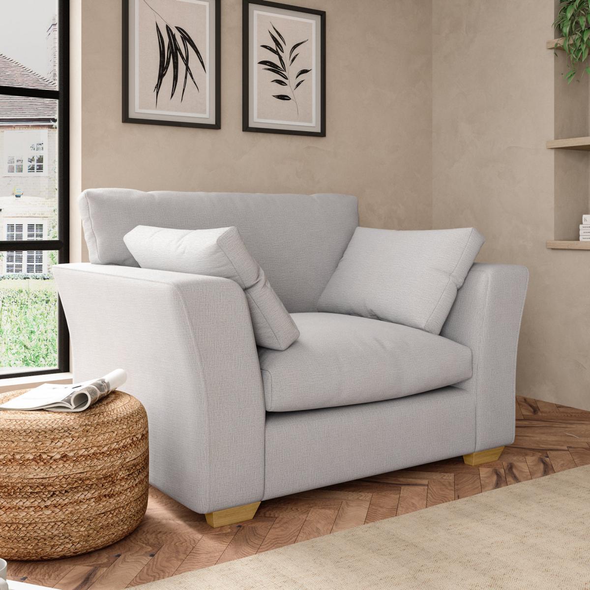 Blakeney Textured Weave Snuggle Chair Textured Weave Silver – image 1