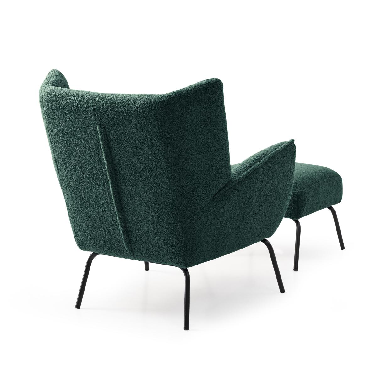 Hana Sherpa Chair with Footstool Forest (Green) – image 5